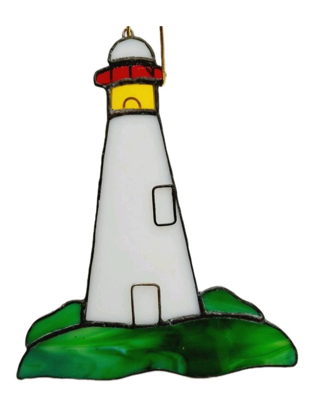 Stained Glass Lighthouse Window Decoration Suncatcher  6.5" X 5"